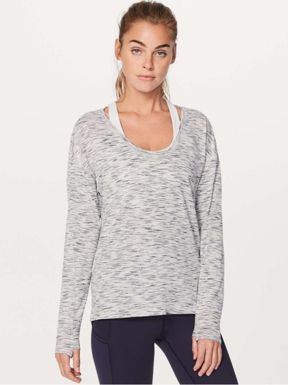 Lululemon Meant to Move Long Sleeve Scoop Neck Tee Space Dye Size Small